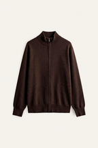 Full-Zip Cashmere-Blend Sweater