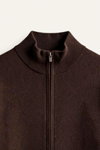 Full-Zip Cashmere-Blend Sweater
