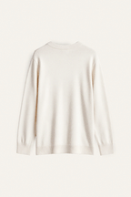 Cashmere-Blend Button-Neck Sweater